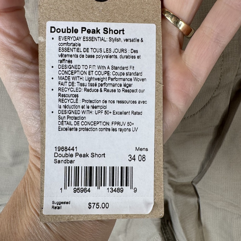 Prana Double Peak Shorts Mens 34 Standard Fit UPF 50 Hiking Outdoor Trail - Picture 4 of 11